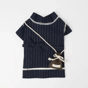 Cool striped pattern jinbei + drawstring pouch set (size M)