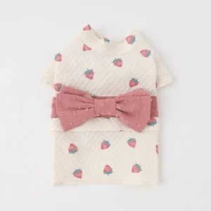 Cool watercolor strawberry pattern yukata (size M)